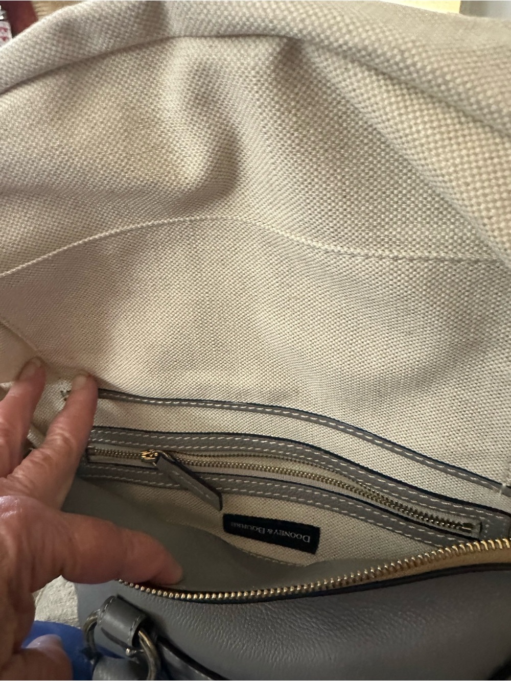 Dooney & Bourke Satchel 30 Grey Sorrento Leather With Pocket NWT $508 MSRP - Picture 8 of 16